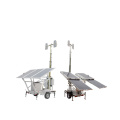 Work site led flood light portable vehicle mounted solar generated mobile solar light tower